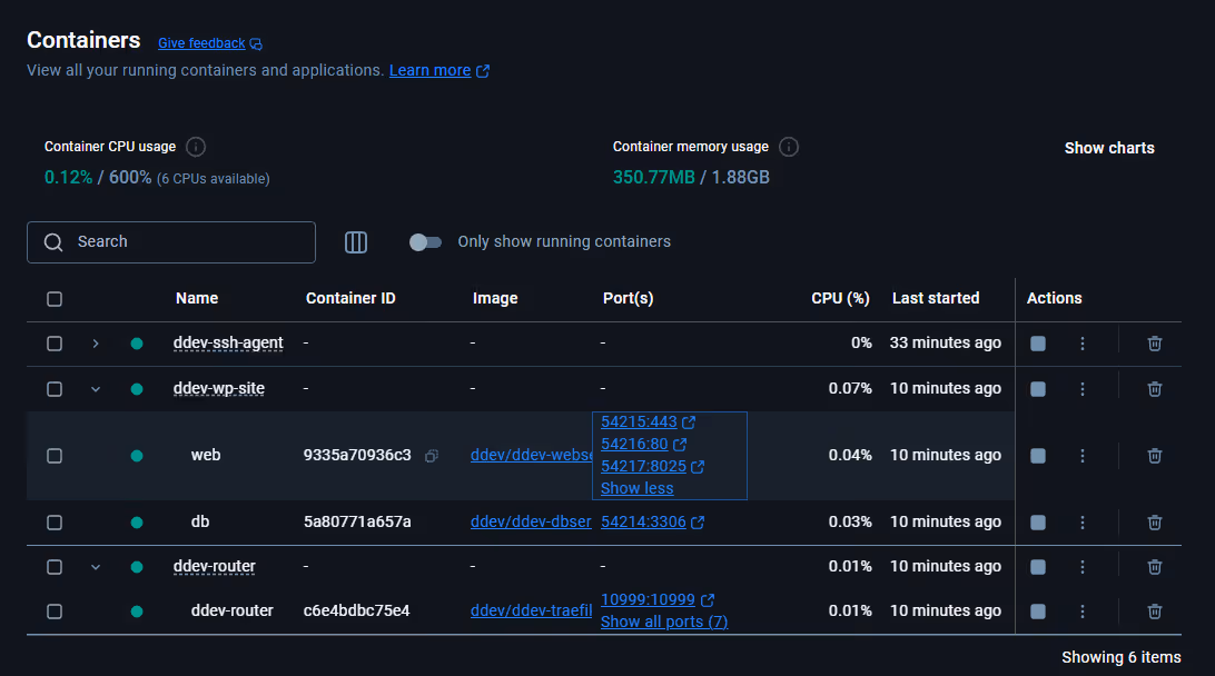 Imagens docker do DDEV